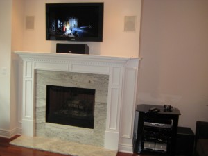 LCD Installed Over Fireplace